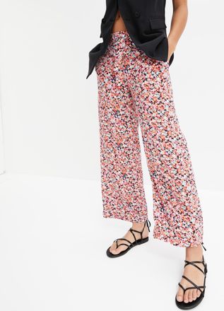 Bonprix Schlupfhose BONPRIX, Damen, Gr. 36, N-Gr, orange (orange, mint floral), Obermaterial: 100% Viskose, loose fit, Hosen Schlupfhose, aus Viskose, lockere