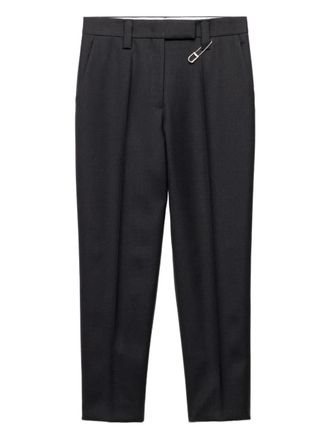 Prada safety-pin gabardine trousers - women - Virgin Wool - 40 - Grey