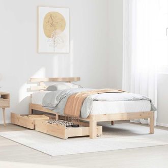 Berkfield Home Bed Frame with Drawers without Mattress 90x190 cm Single in Brown