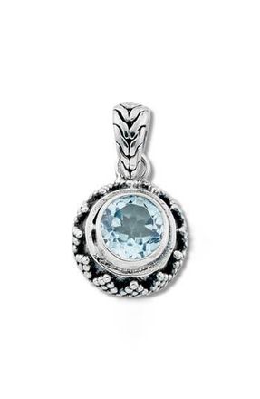 Samuel B. Sterling Silver Round Blue Topaz Pendant at Nordstrom Rack