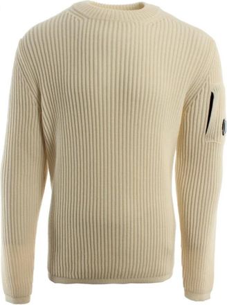 C.P. Company Trui met ronde hals - Heren - Ronde hals truien - Beige - L - Wol - Truien & Vesten