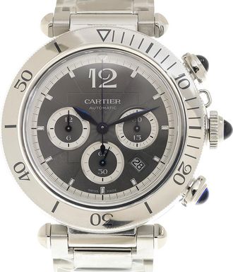 Cartier Pasha De Cartier Chronograph Automatic Grey Dial Mens Watch WSPA0027