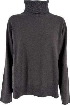 Fabiana Filippi Grijze Lurex Turtleneck - Dames - Coltruien - Grijs - XS - Truien & Vesten