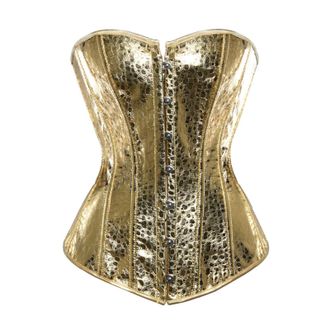 Generic Women Sparkly Bodysuit Gold Corset S Waist Trainer Bustier Corset Top with A Bodice by an Artificial Leather Waist Cincher Chest Supporting Body Shapi