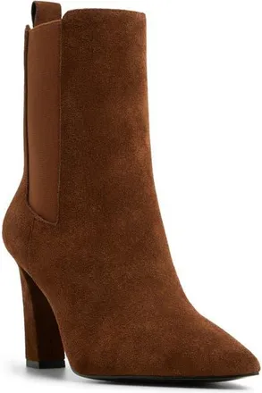 Aldo Liora Pointed Toe Chelsea Boot in Dark Brown at Nordstrom, Size 6.5