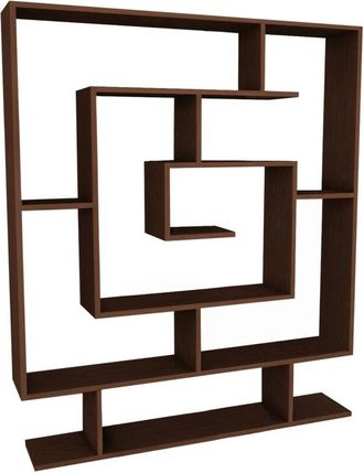 Dmora Dmora - Estante para libros Sanvu, Estante de oficina, Porta libros móvil, Biblioteca, 125x22 h149 cm, Marrón