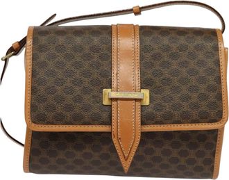 Celine Macadam Brown Canvas Shoulder Bag (Pre-Owned)