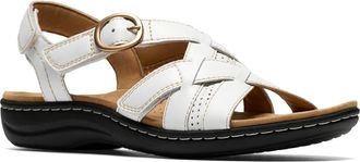 Clarks Laurieann Mae Womens Sandals White Leather : 7.5 B - Medium