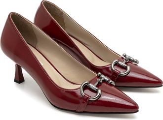 Desa Womens Faux Leather Classic Heels - Stiletto Heel, Plastic Sole | red - 36