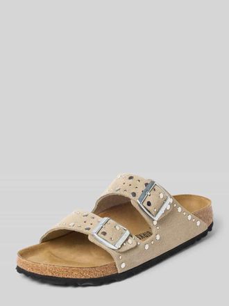 Birkenstock Sandalette aus Leder mit Nieten Modell Arizona Rivet in Taupe, Gr&ouml;&szlig;e 37