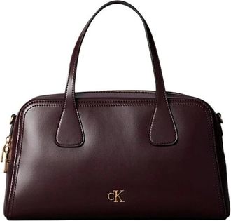 Calvin Klein Borsa Bowling Hardware Monogram - - Bags - Donna - Marrone - ONE SIZE