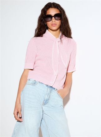 Vero Moda Womens Shaker-rib cropped scarf-collar Cardigan Sweater