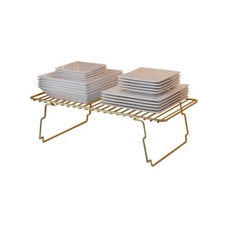 Dmora Estante Usagi, Un Estante, Capacidad 2, Estructura Marr&oacute;n, 15x42x19h Cm Oro