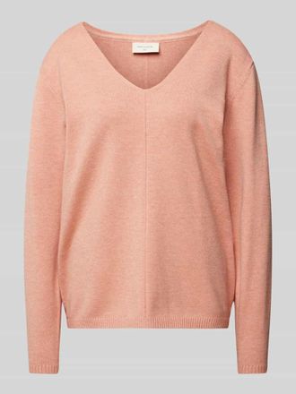 Freequent Strickpullover mit V-Ausschnitt Modell Claura in Altrosa Melange, Gr&ouml;&szlig;e XS