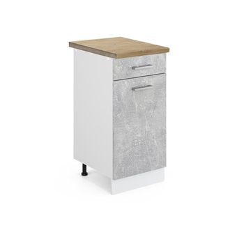 Vicco Mueble Bajo De Cocina R-line, Hormig&oacute;n, 40 Cm, Et Roble