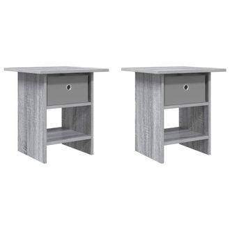 vidaXL Mesita De Noche Con Caj&oacute;n 2 Pcs Gris Sonoma 41 X 40 X 45 Cm Vidaxl