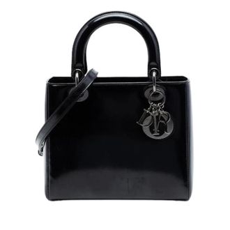 Dior Pre-owned Lady Dior Handbag - Dames - Pre-owned - Zwart - Maat: ONE Size Leer