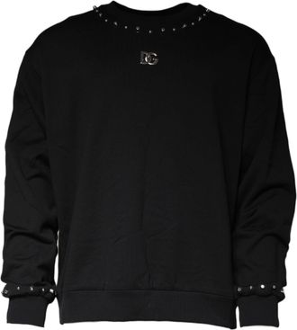 Dolce & Gabbana Black Logo Stud Pullover Sweatshirt Mens Sweater (Pre-Owned)