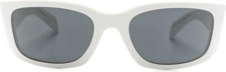 Prada logo-engraved biker-style sunglasses - men - Acetate - 60 - White