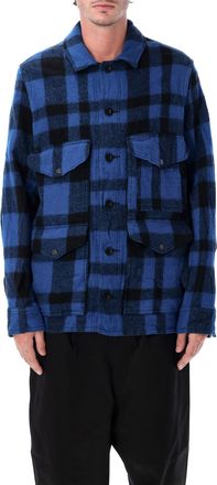 Junya Watanabe Mens Wool Checked Work Jacket - Blue - Size Medium
