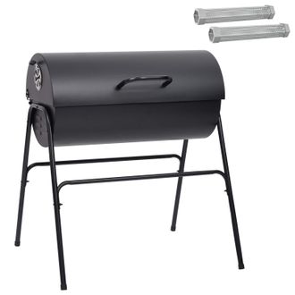 vidaXL Parrilla De Barril Con 2 Rejillas De Cocci&oacute;n 3 Uds. Metal Negro Vidaxl