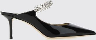 Jimmy Choo London Mules in pelle verniciata con ricamo di cristalli e tacco medio