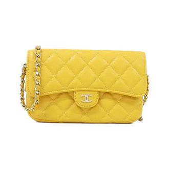 Chanel Yellow Grained Calfskin Phone Wallet (Pre-Owned)