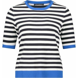 Betty Barclay Korte mouwen gebreide trui - Dames - Truien - Blauw - Maat: 2XL Viscose