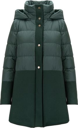 Herno Piumino Bottone Automatico - Dames - Dons jassen - Groen - M - Wol - Jassen