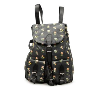 Saint Laurent Pre-owned Womens Leather Prairie Floral Printed Festival Backpack - Black - One Size