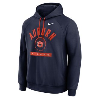 Nike Auburn Courtside Nike Mens Dri-FIT College Pullover Hoodie in Blue | 04EJ19MBAUN-USU