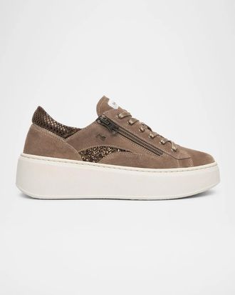 Nero Giardini 50mm Suede Platform Sneakers