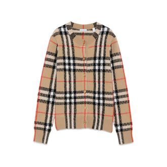 Burberry Check-pattern Button-up Cardigan