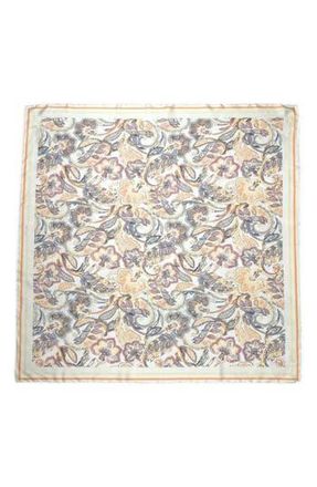 Nicole Miller Paisley Satin Square Scarf in Tan at Nordstrom Rack