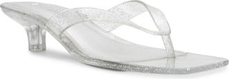 Steve Madden Tracie Kitten Heel Flip Flop in Silver Glitter at Nordstrom, Size 6