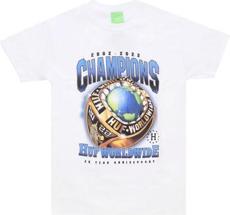 HUF T-Shirts, male, White, Size: XL Champions Tee White Mens T-Shirt