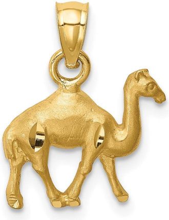 Diamond2Deal 14k Yellow Gold Diamond-Cut Camel Pendant
