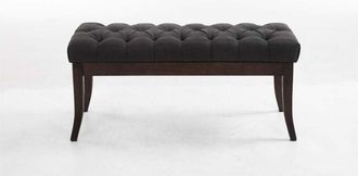 Clp Taburete Recibidor Ramses En Tela & Madera Oscura Gris Oscuro 100 Cm