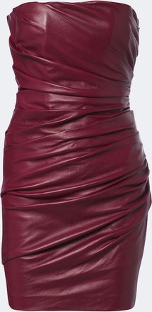 Alex Perry Vestido bustier de piel fruncido