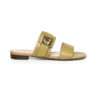 Coccinelle Sliders, female, Green, Size: 10 US Leather Sliders