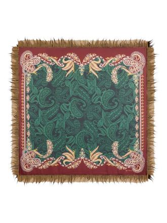Etro paisley fringed scarf - women - Silk/Brass - One Size - Red