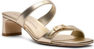 Stuart Weitzman Baby Babette Slide Sandal in Light Gold at Nordstrom, Size 6.5