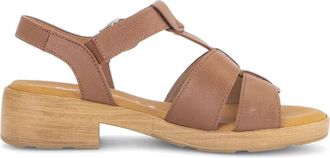 Gabor Sandalen met bandjes - Dames - Sandalen met hakken - Bruin - 42 1/2 EU - Leer - Schoenen