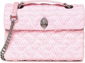 Kurt Geiger Raffia Kensington Bag - Dames - Schoudertassen - Roze - ONE Size - Tassen