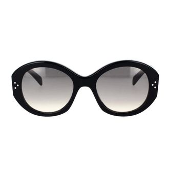 Celine Sunglasses, female, Black, 53 MM, Round Sunglasses Black Acetate Brown Gradient