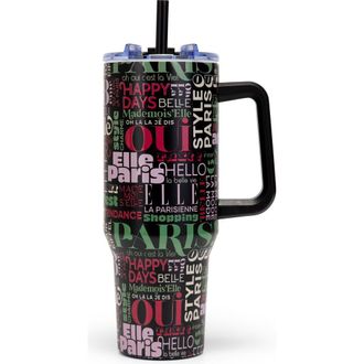 Elle 40oz Parisian Double Walled Insulated Stainless Steel Tumbler in Paris Mademoiselle at Nordstrom