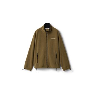 Miu Miu Fleece Zipper Jacket, Woman, Forest Green, Size XL
