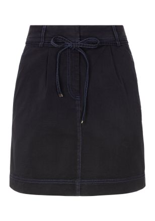 Boss Orange by Hugo Boss Webrock BOSS ORANGE Varachute Premium Damenmode, Damen, Gr. 34, blau (dunkelblau 404), Web, Obermaterial: 98% Baumwolle, 2% Elasthan, unifarben, regul