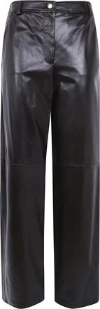 Max Mara Legno Nappa Leren Broek - Dames - Leren Broeken - Bruin - M - Leer - Broeken