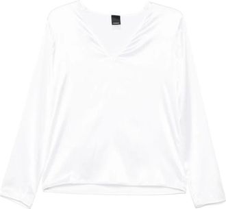 Pinko Witte blouse met V-hals - Dames - Blouses - Wit - XS - Katoen - Overhemden